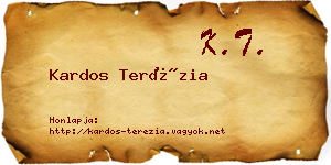 Kardos Terézia névjegykártya
